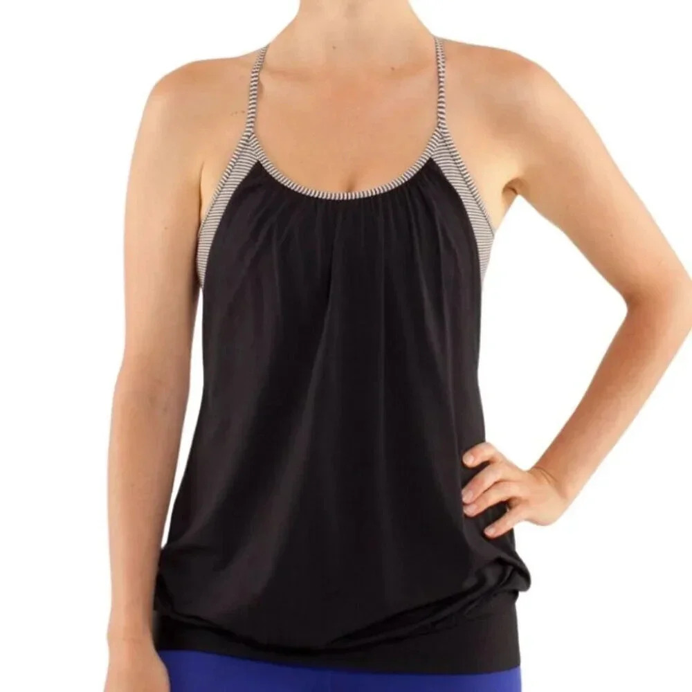 Lululemon Womens Size 6 No Limits Tank  Black Color